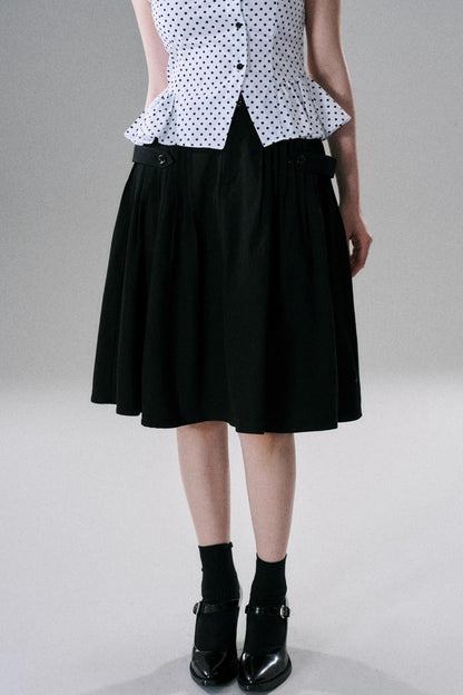 Japanese Style Cotton Pleated Skirt