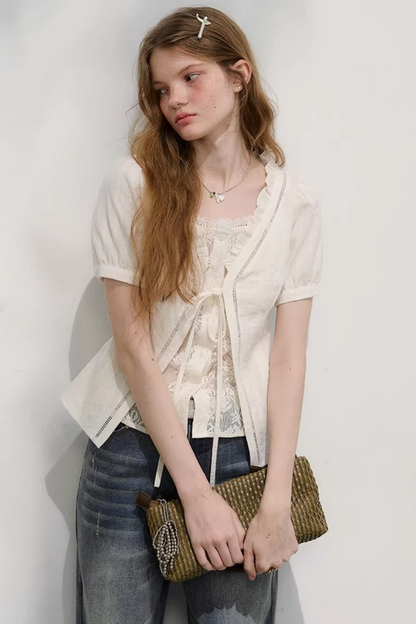 Cloud Peony Lace Blouse