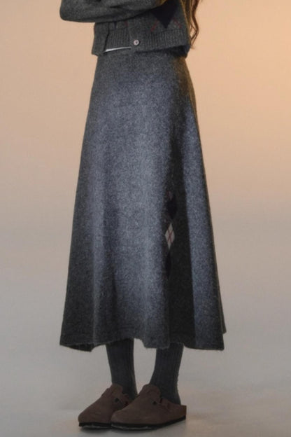 Floral Velvet Diamond Vest Skirt Set-Up