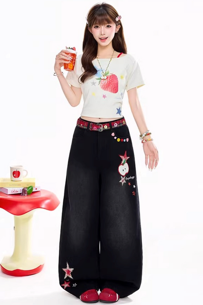 Dopamine Strawberry Off-Shoulder Top