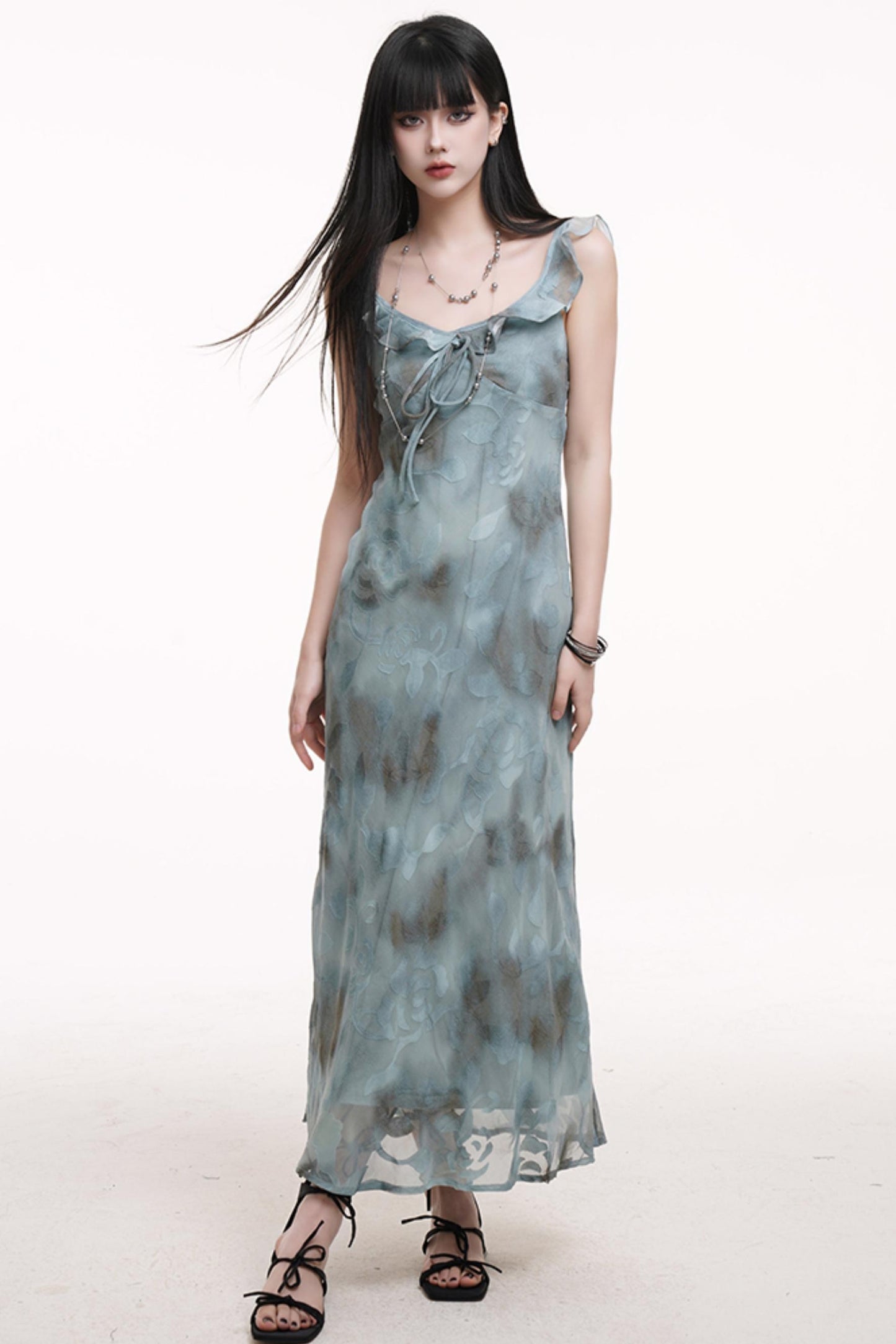 Teal Blue Halter Dress