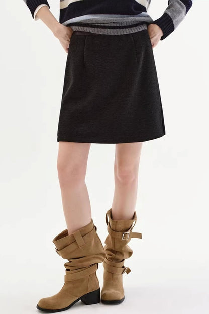 Thickened Knit Patchwork Skirt