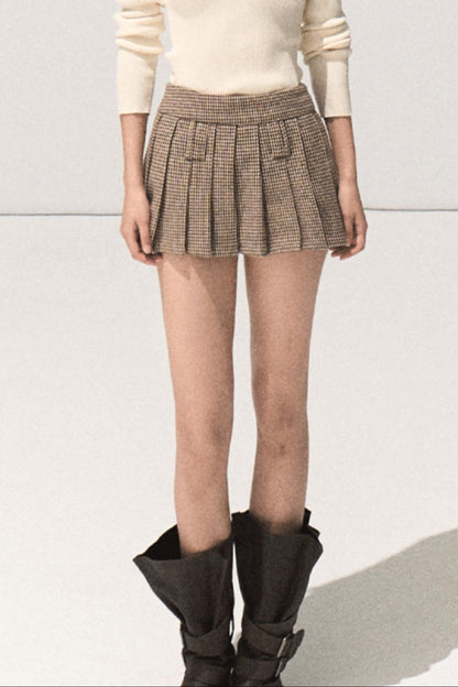 Throbbing Campus Lovers Woolen Skirt