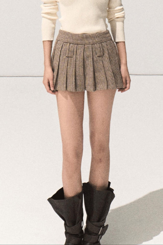 Throbbing Campus Lovers Woolen Skirt