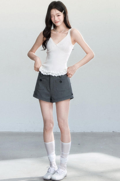 Displaced Time High-Waisted Shorts