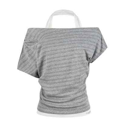 Retro Striped Halter Off-Shoulder Top
