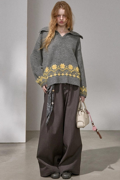 Fair Isle Vintage Embroidered Sweater