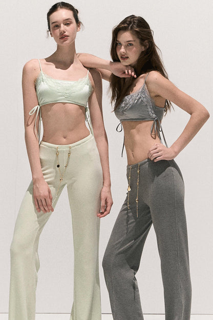 Lace Paneled Satin Inner Top