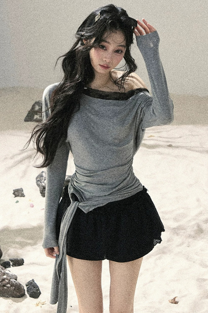 Asymmetrical Lace Summer Top