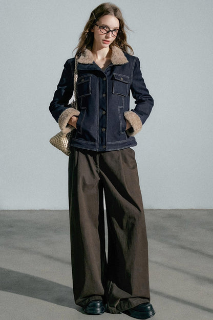 Empire High-Waisted Wide-Leg Trousers