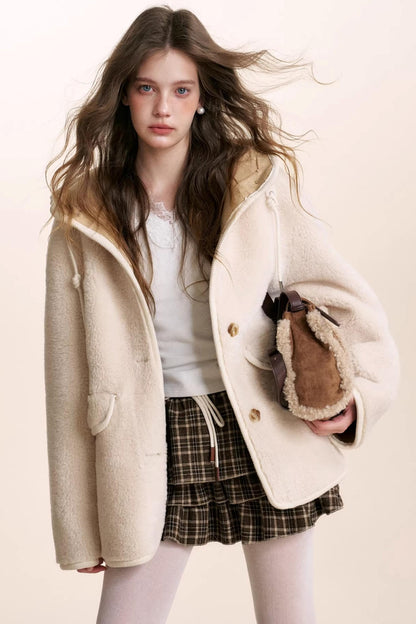 Plaid Suede Patchwork Skirt