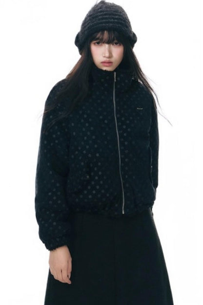 Polka Dot Woolen Reversible Jacket