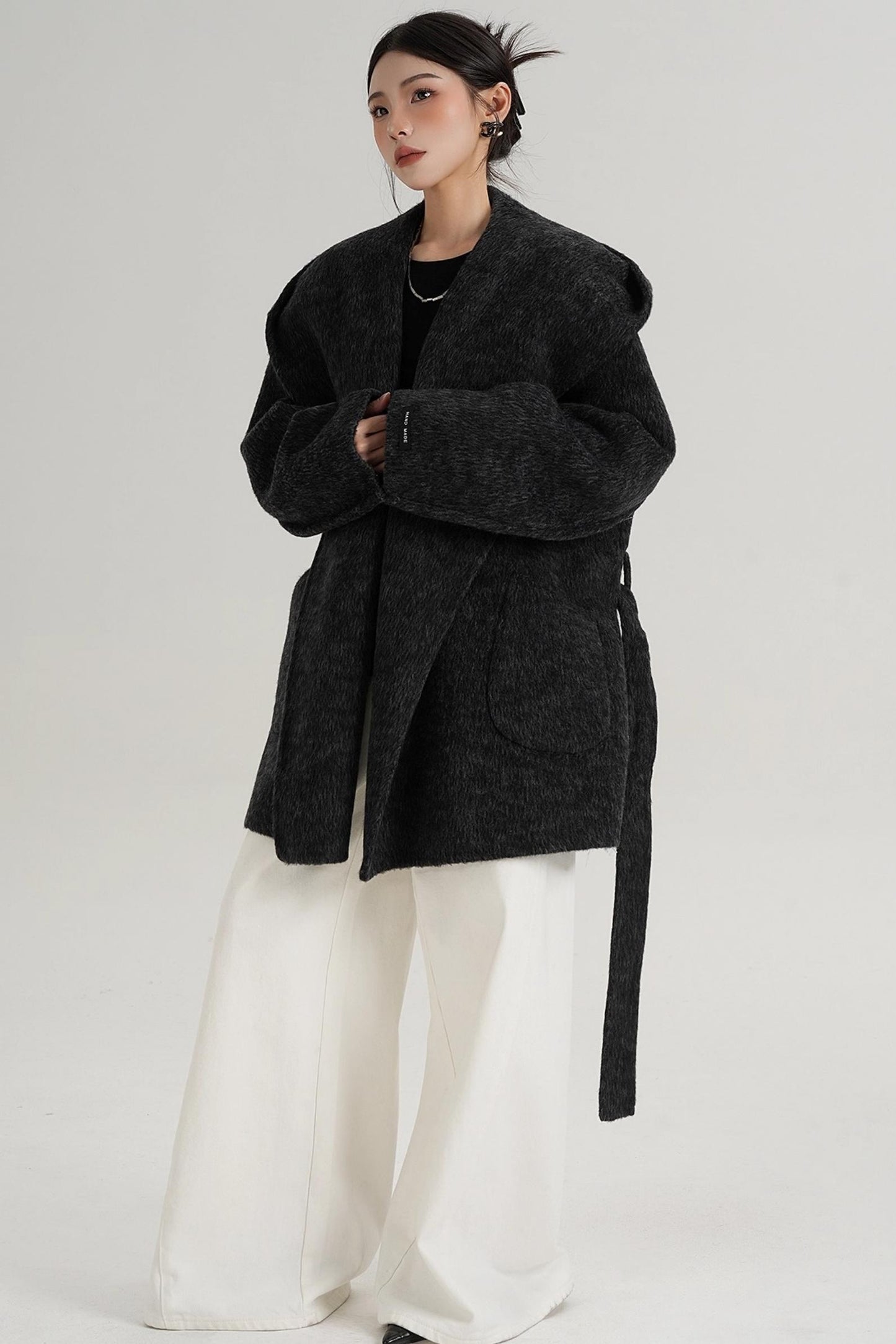Autumn Hooded Woolen Coat