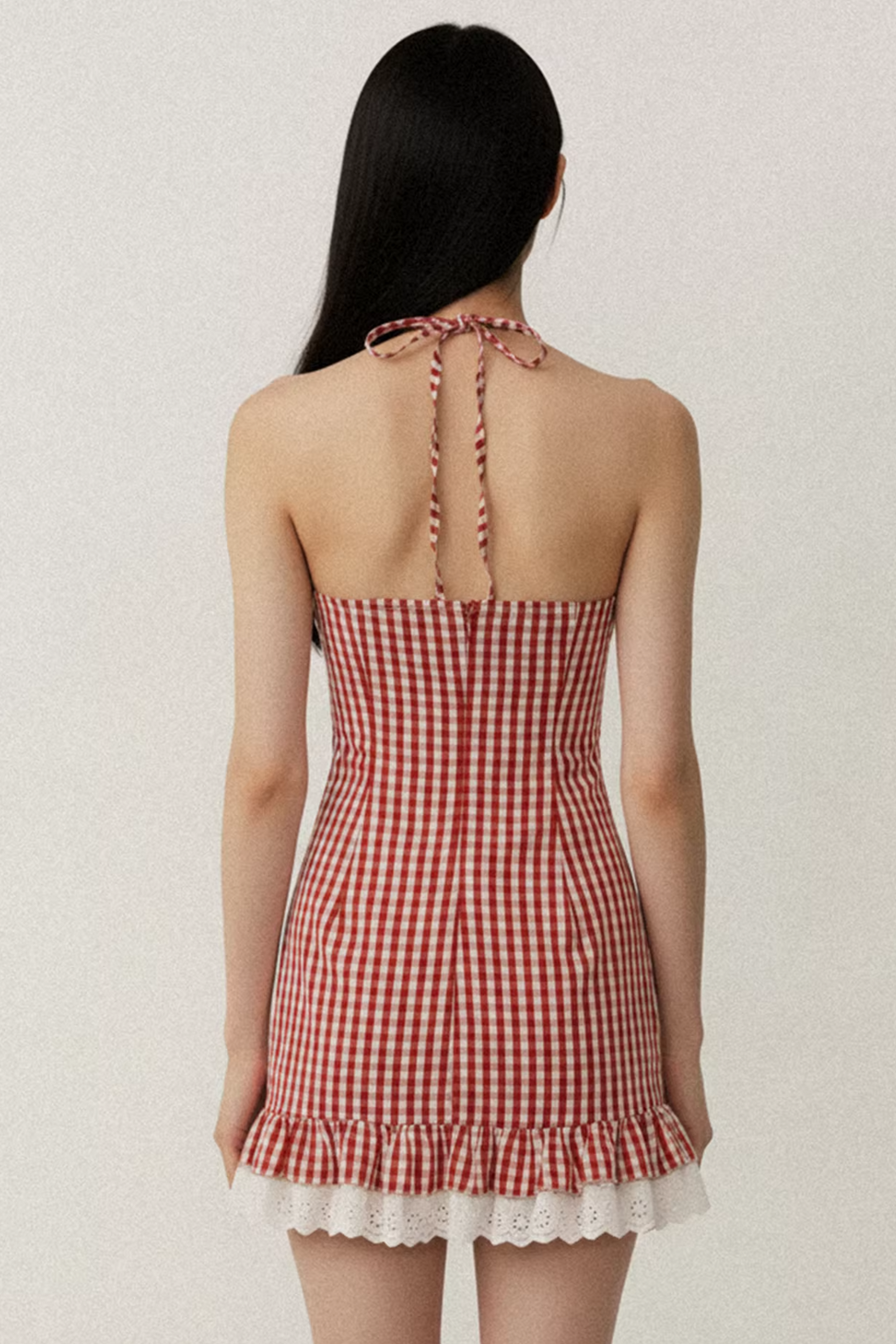 Retro Plaid Lace Dress