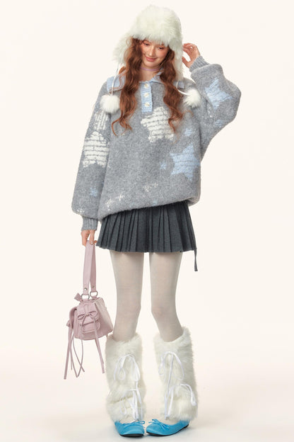 Color-Blocked Star Polo Top