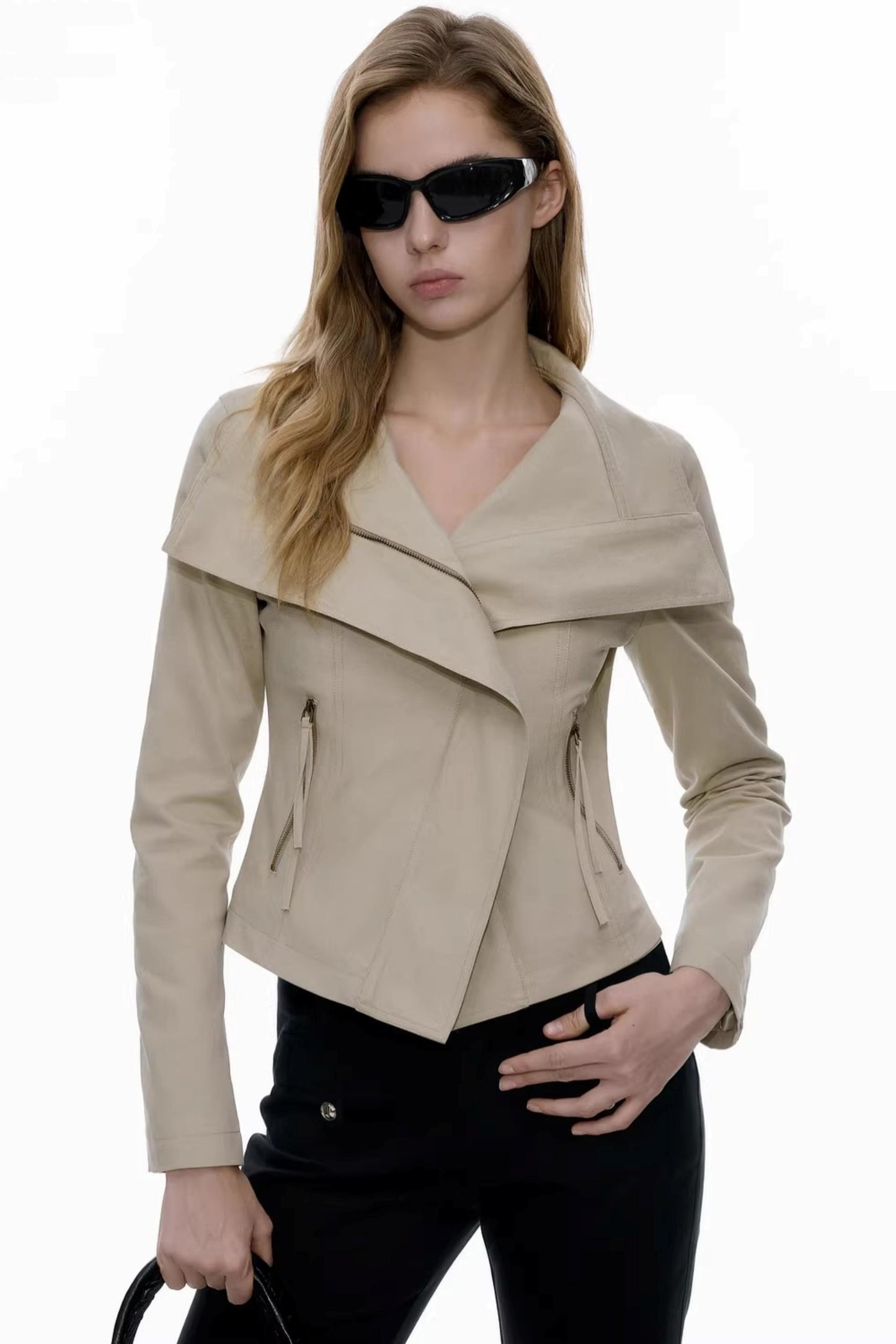 Asymmetrical Zipper Slim-Fit Top