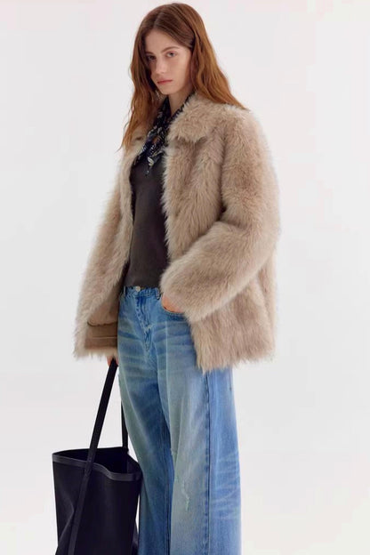 소프트 미스트 인조 퍼 코트