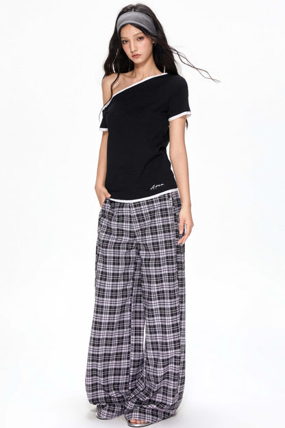 Summer Color-Block Strapless T-Shirt