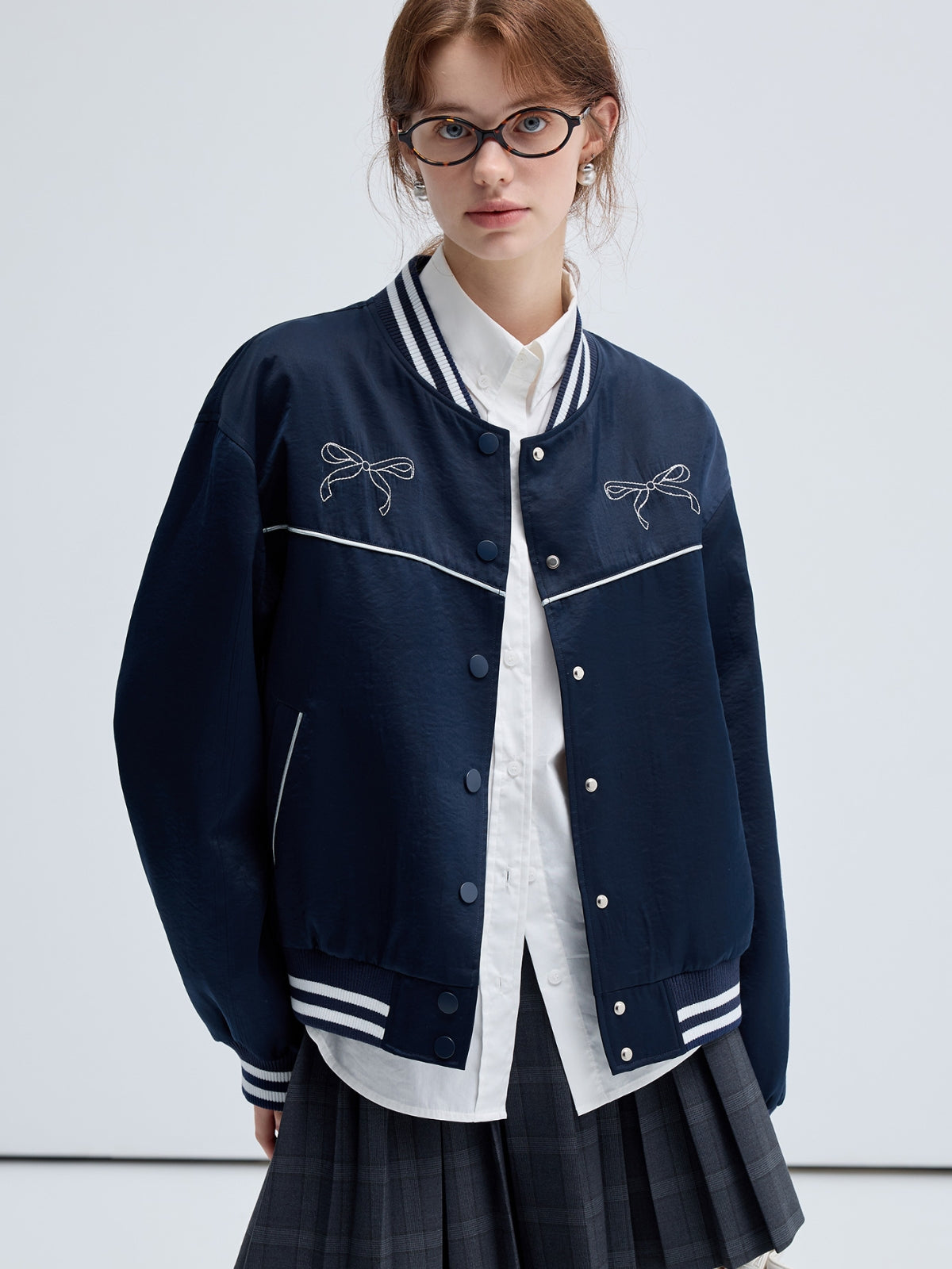 Casual Style Contrast Embroidery Jacket