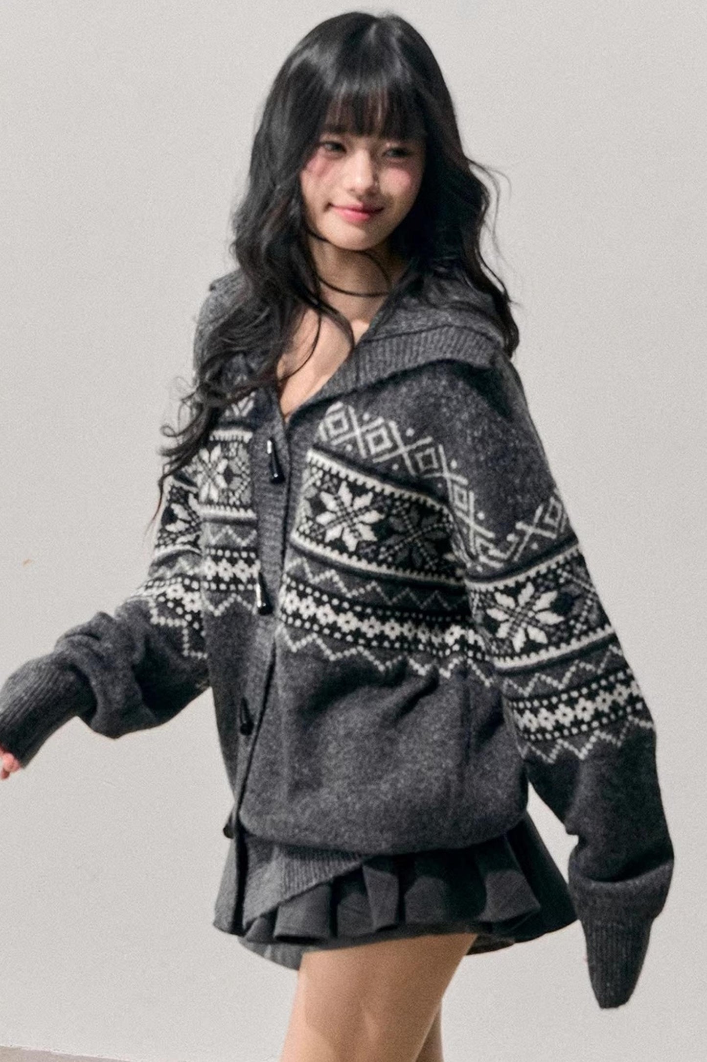 Fair Isle Duffle Cardigan