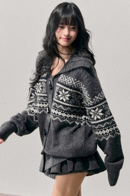 Fair Isle Duffle Cardigan