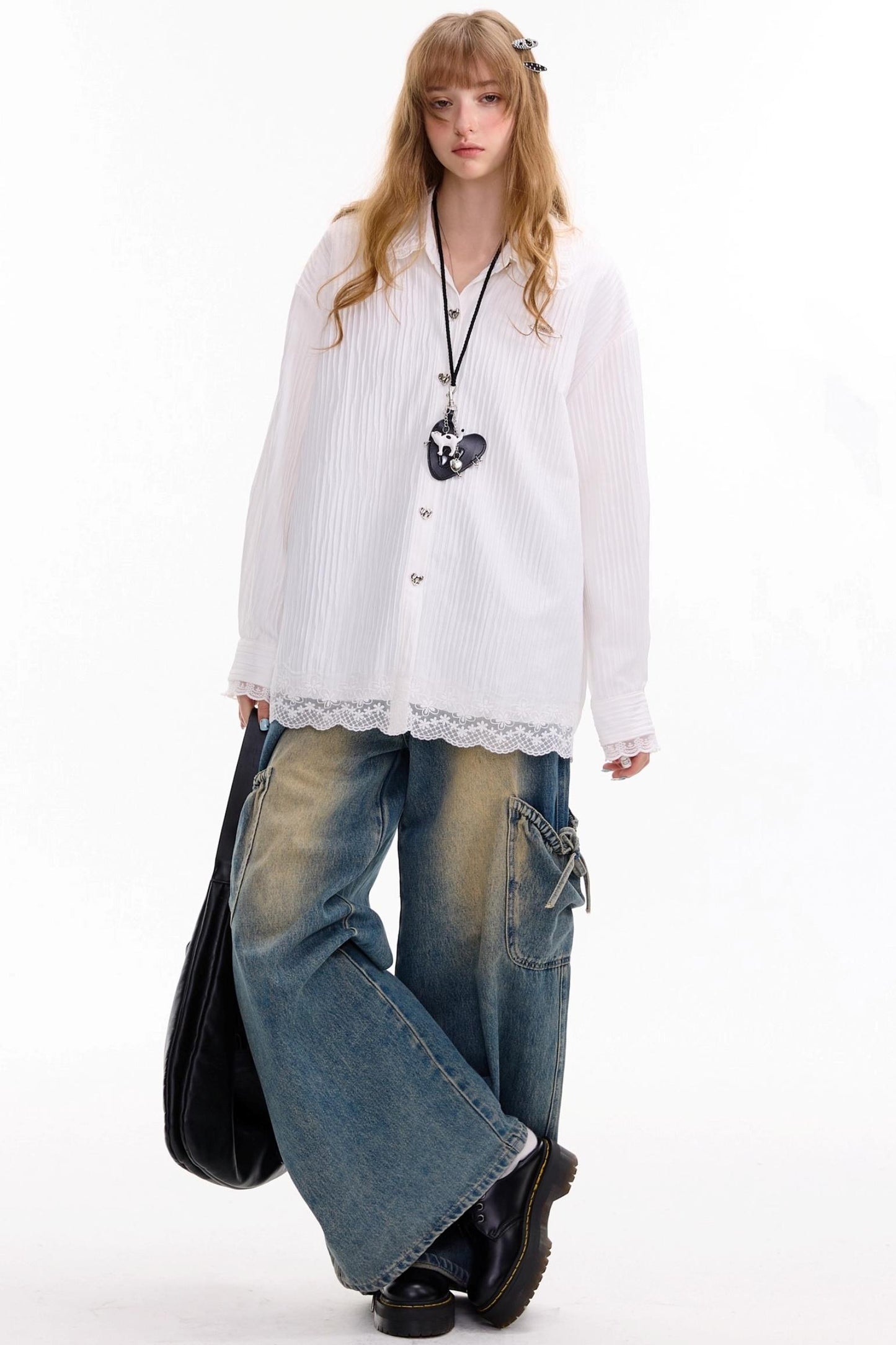 Autumn Lace Doll Collar Shirt