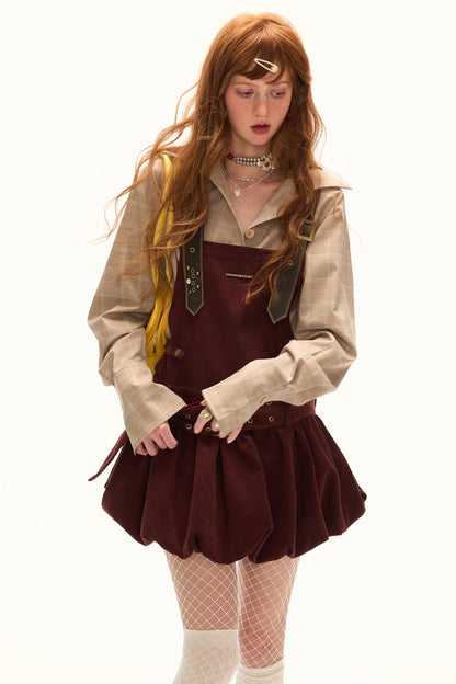 Sweet Corduroy Suspender Dress