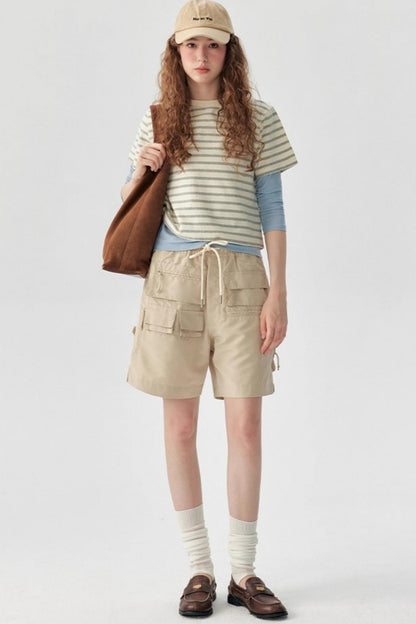 Matte Striped Cotton Top