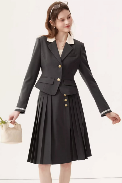 Color-Block Linen Skirt Set-Up