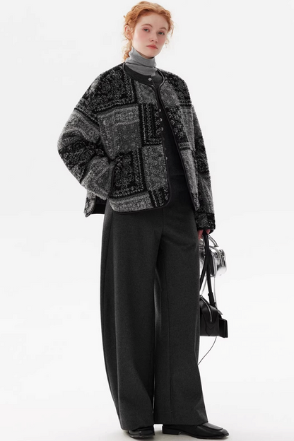 Retro Samt Steppjacke