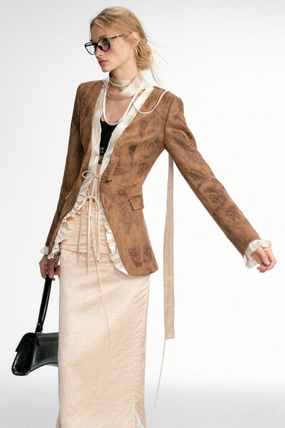 New York Poets Collarless Midi Blazer