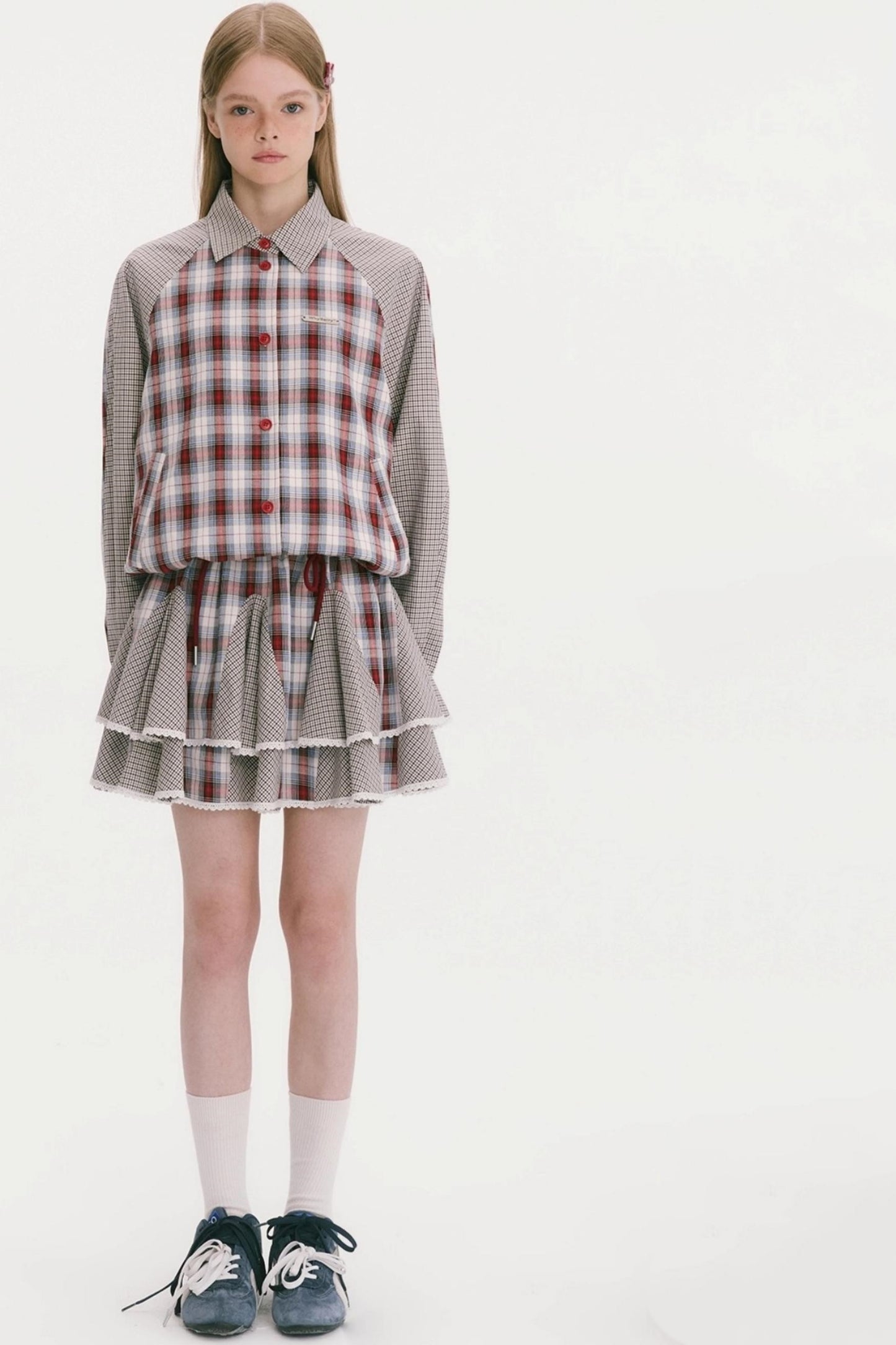 Patchwork Plaid Shirt Jacket