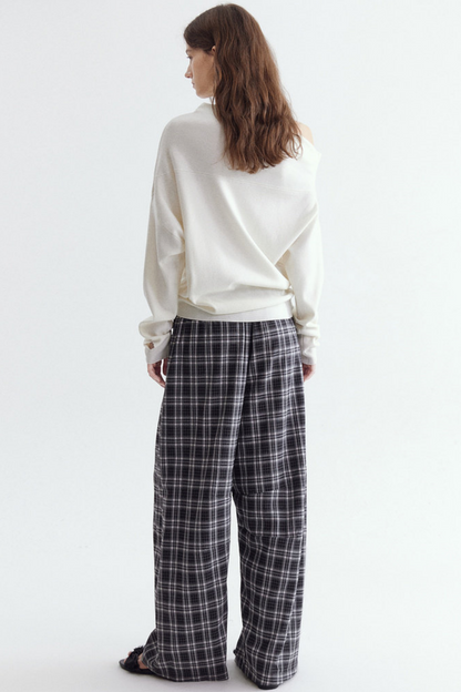 Classic Plaid Patchwork Pants