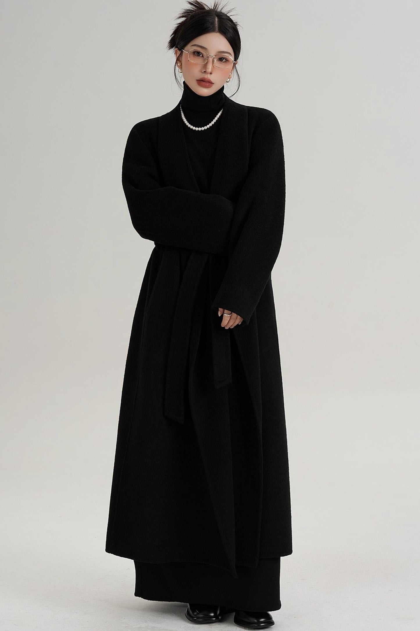 Elegant Double-Sided Long Wool Coat
