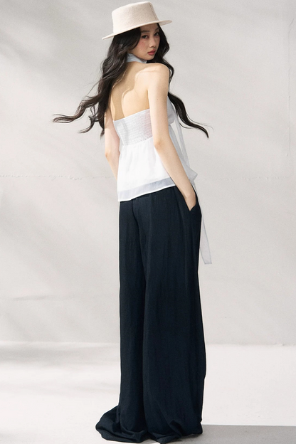 Pantaloni casual ampi a vita alta