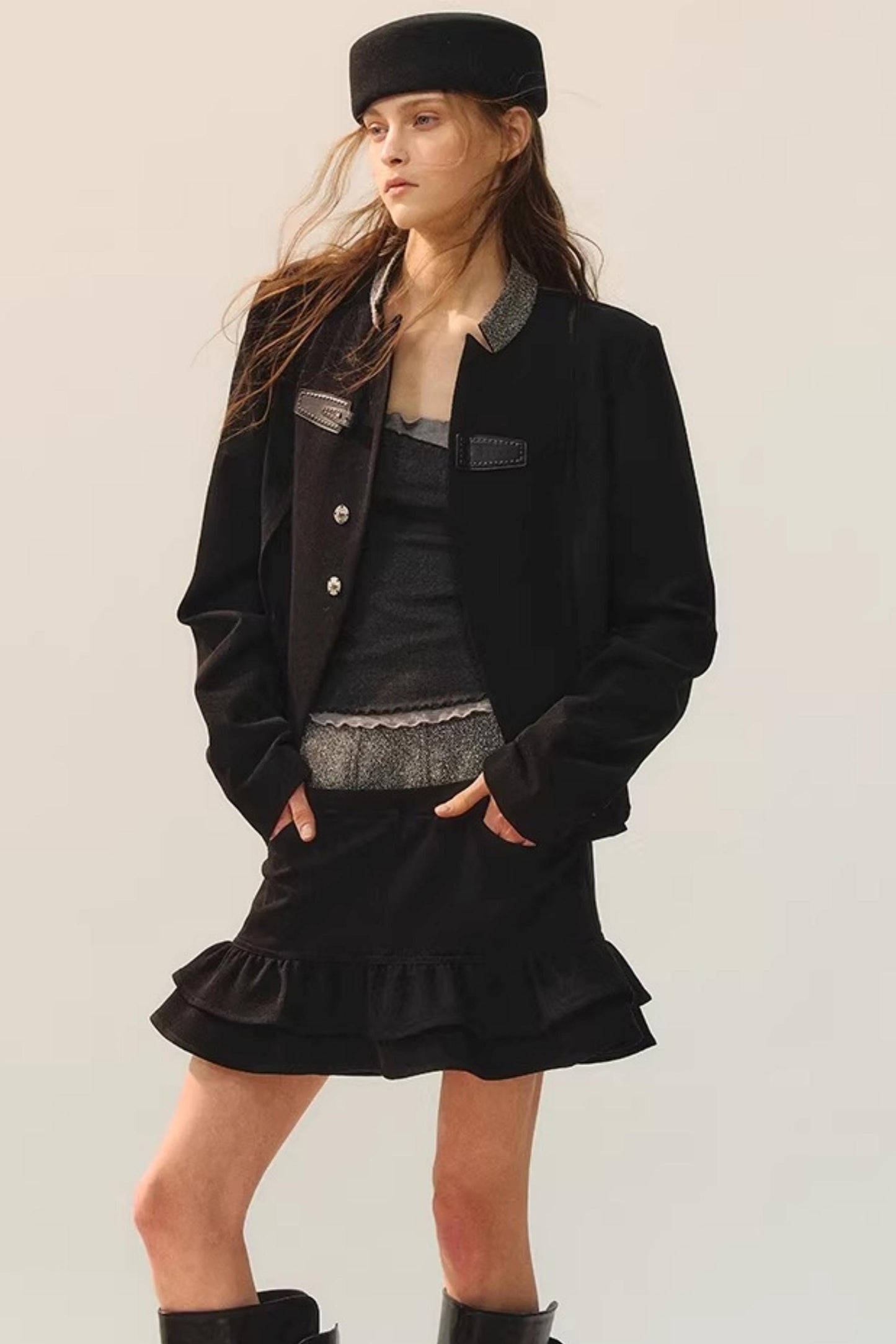 Frost Edge Beaded Halter Top