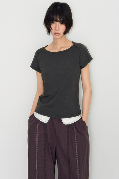 Flocked Slim Crop Top