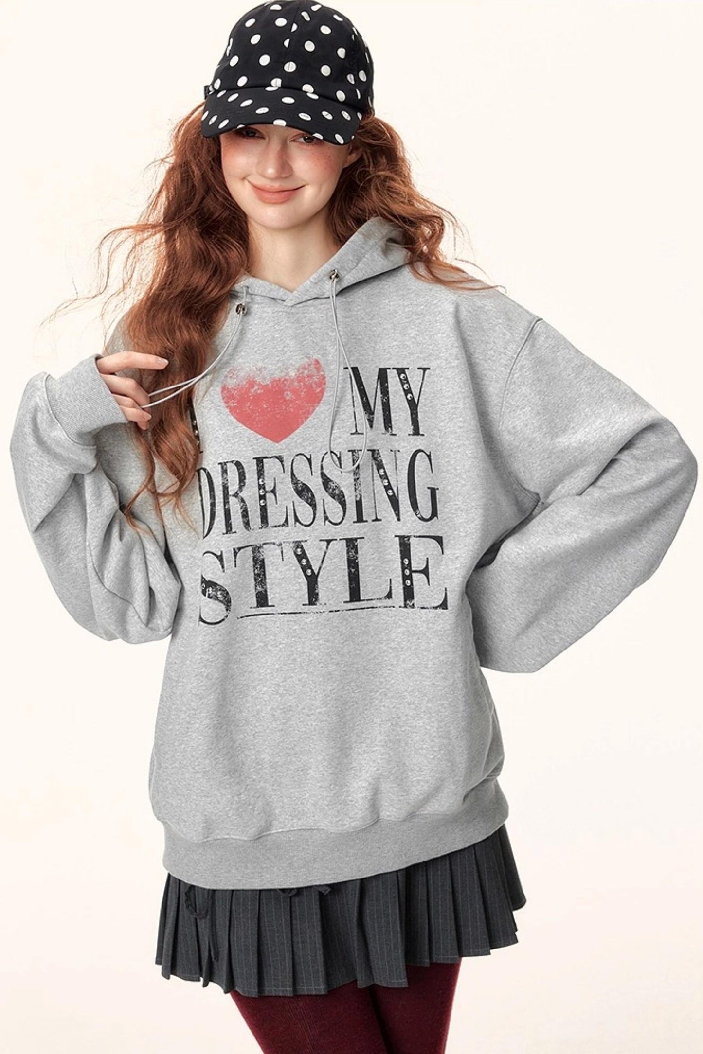 Diamond-Embellished Hooded Sweater