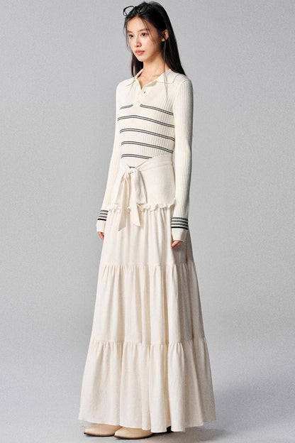 Seas Current Mood Striped Knit Sweater Top