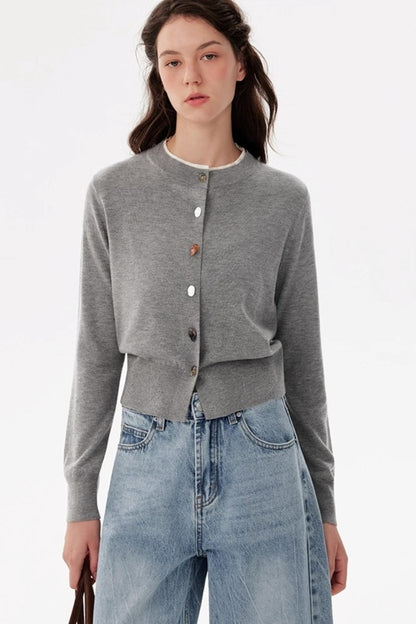 Premium Wool Slim Cardigan Sweater