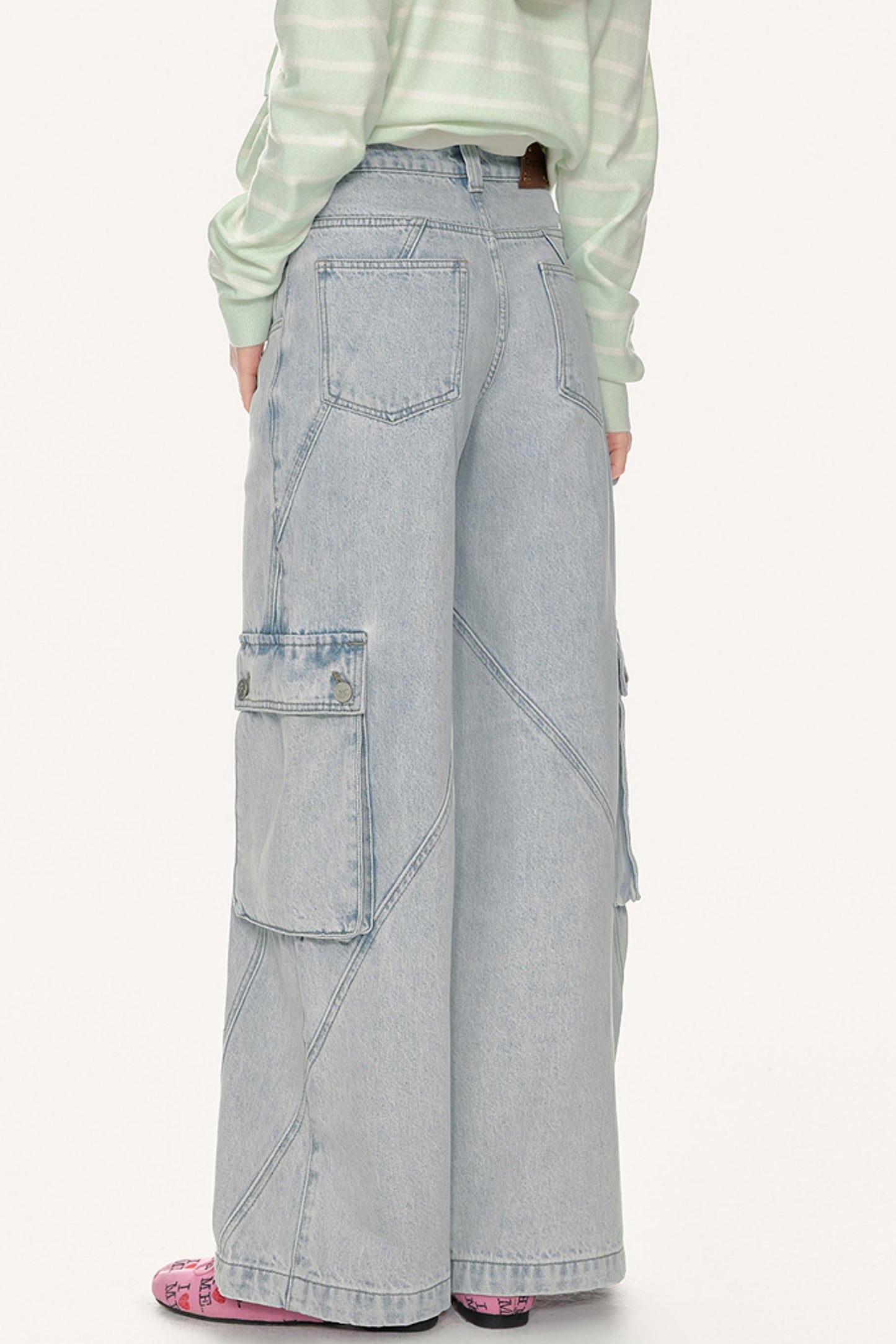 High-Waisted Denim Pants