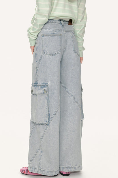 High-Waisted Denim Pants