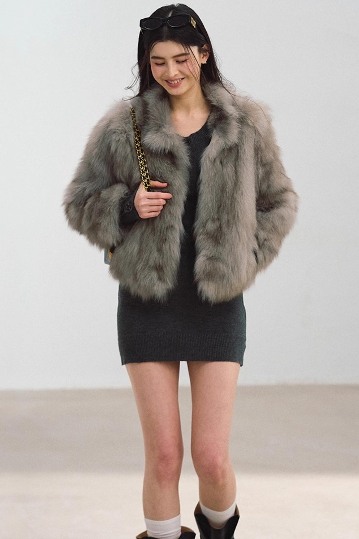 Gray Knitted Bodycon Dress