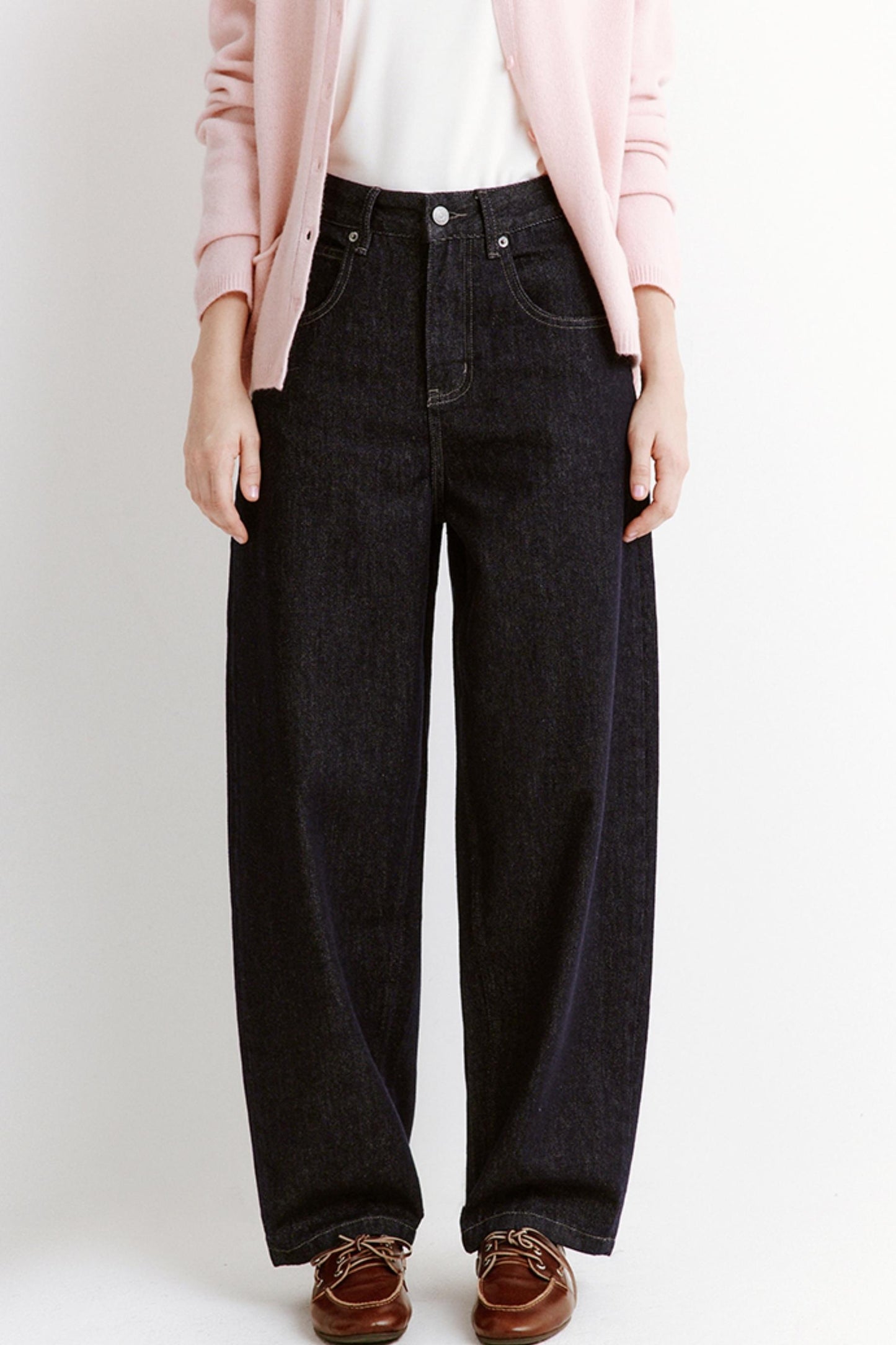 Winter Vintage Contrast Jeans Pants
