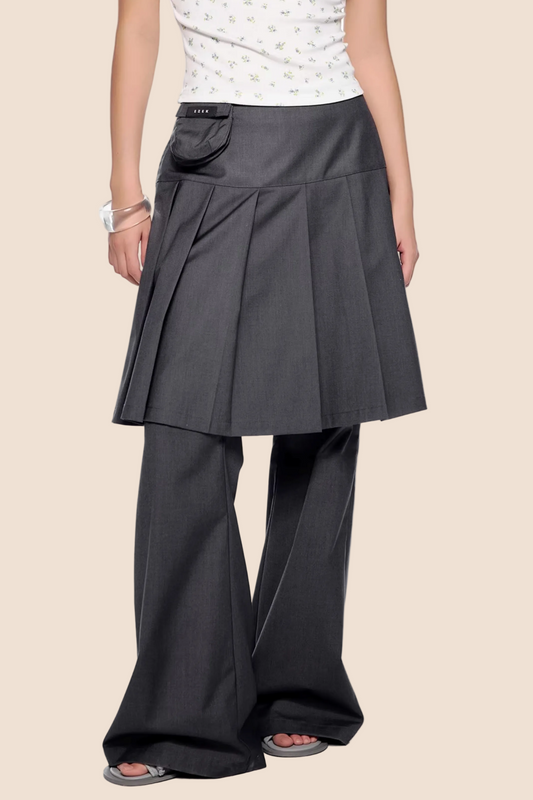 Vintage Pleated Flared Pants