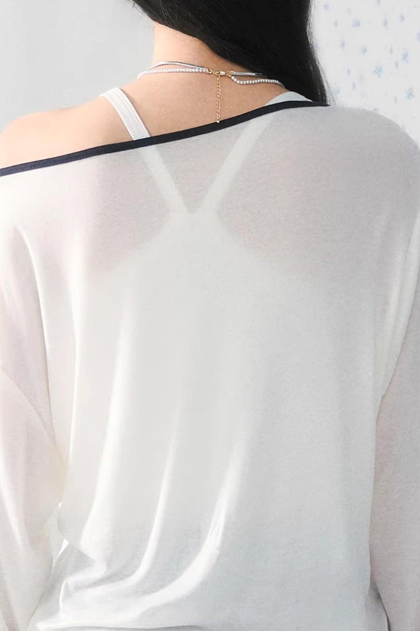 Off-Shoulder Digital Print T-Shirt