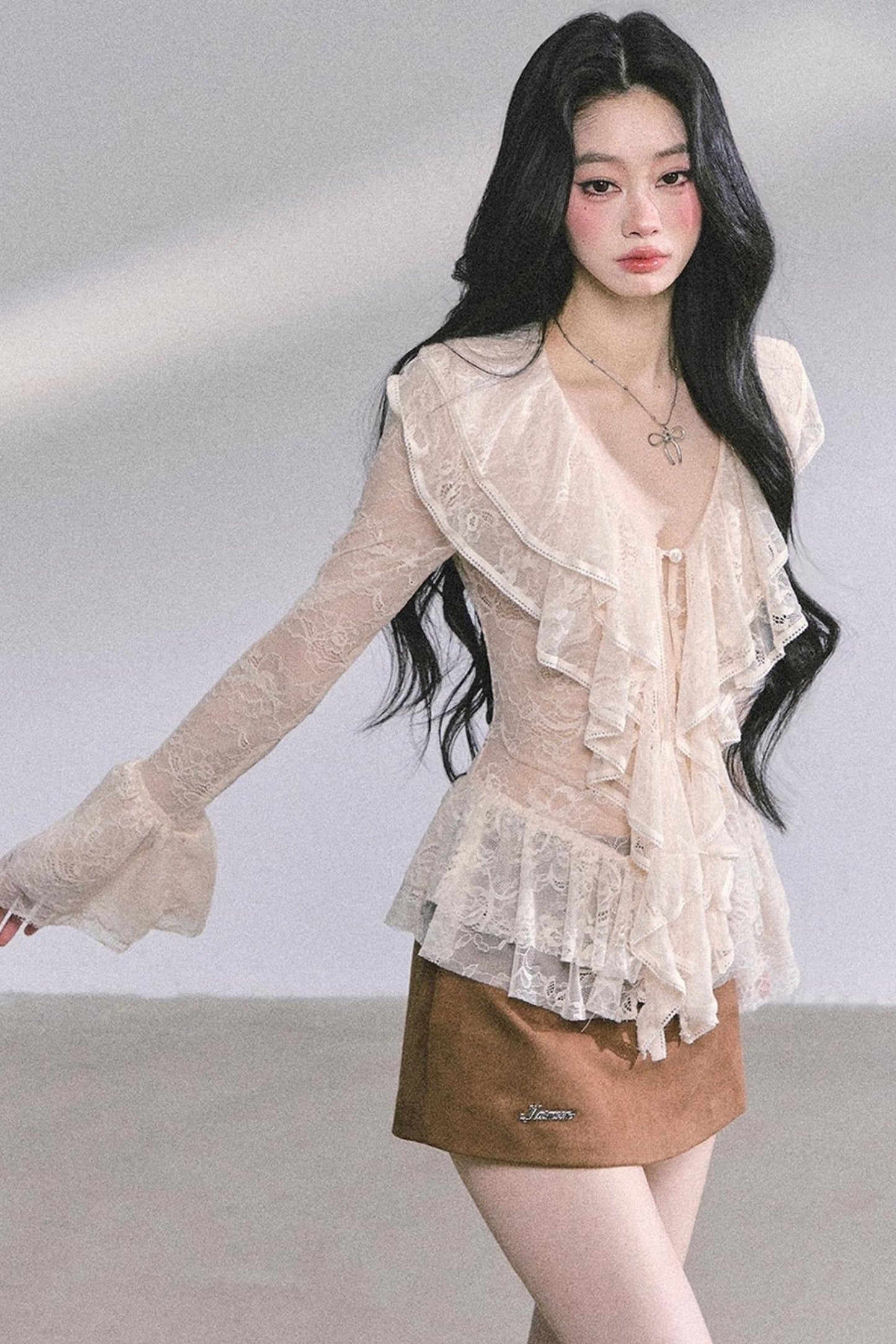 Coffee Shade Long Sleeve Top