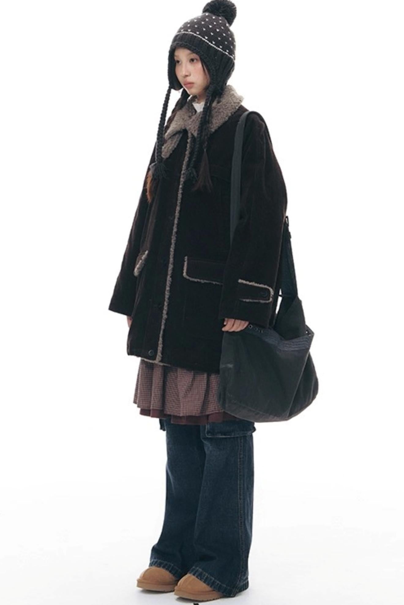 Corduroy Plush Patchwork Jacket