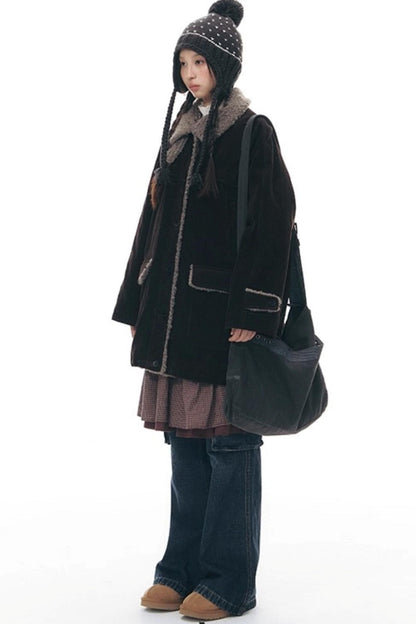 Corduroy Plush Patchwork Jacket