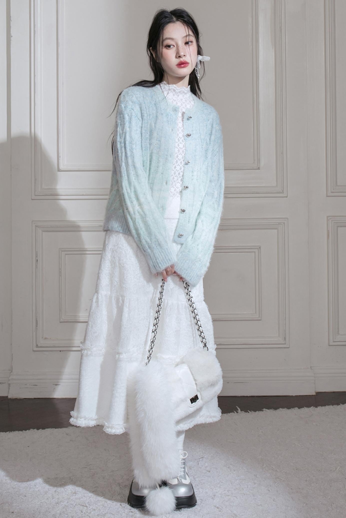 Gradient Wool Cardigan